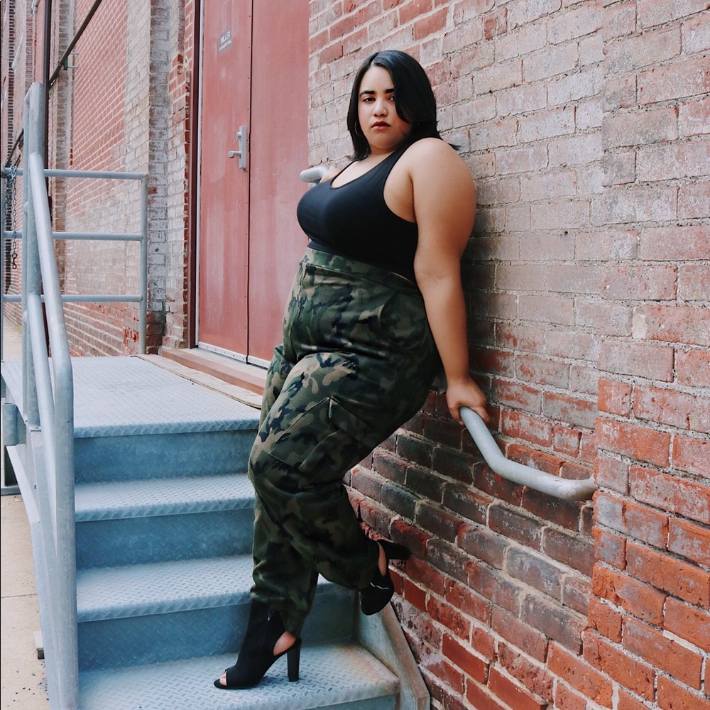 Plus Khaki Camo Pocket Detail Joggers